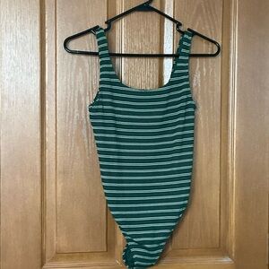 Abercrombie & Fitch Green Striped One Piece